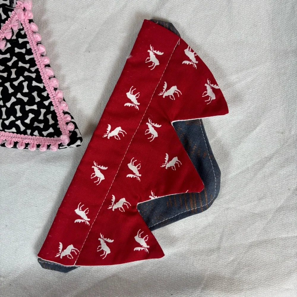 Handmade Christmas Dog Collar Bandanas‎ Set of 3 – Size Small 7